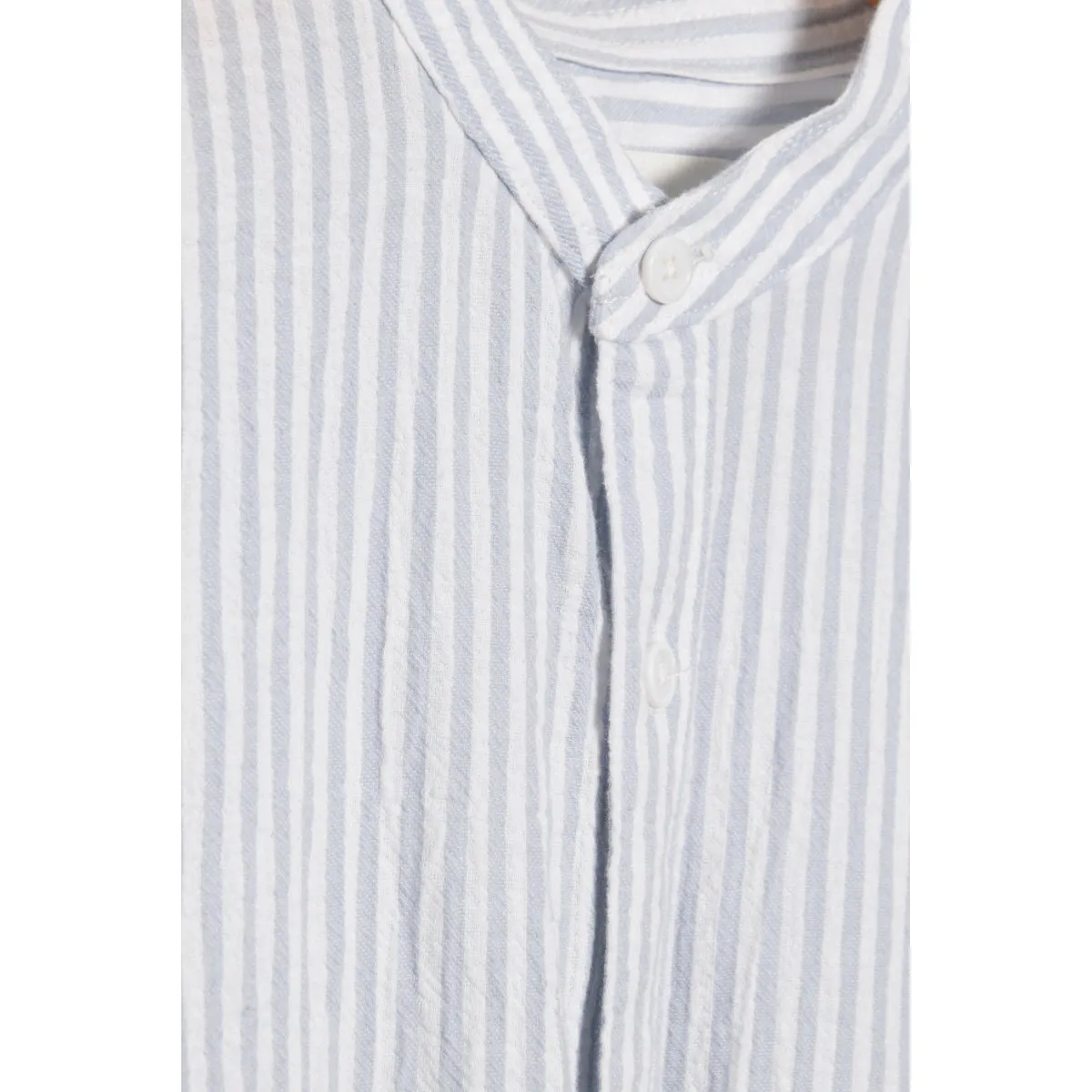 Nowadays Crincle Stripe Shirt zen blue