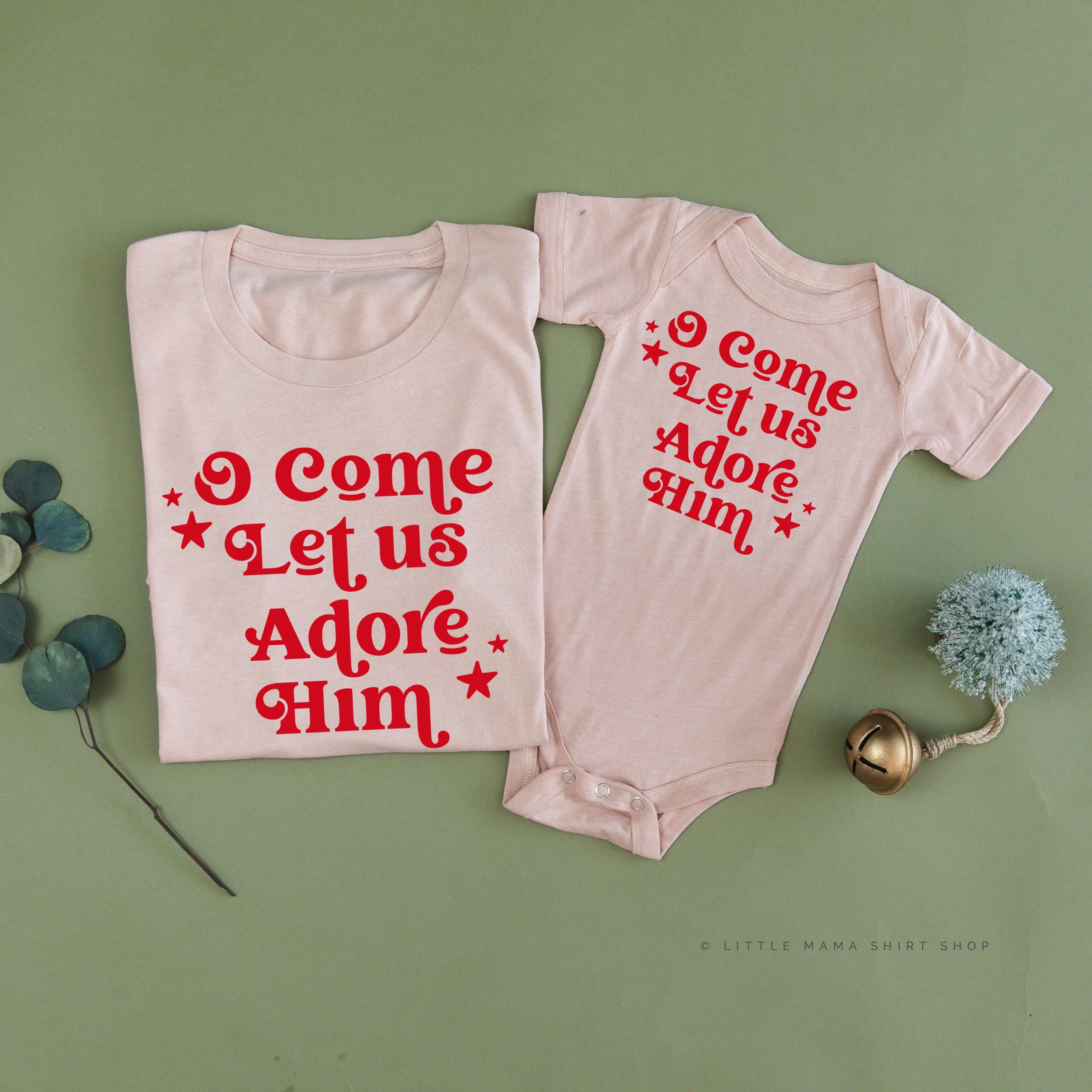 O Come Let Us Adore Him - Set of 2 Unisex Tees