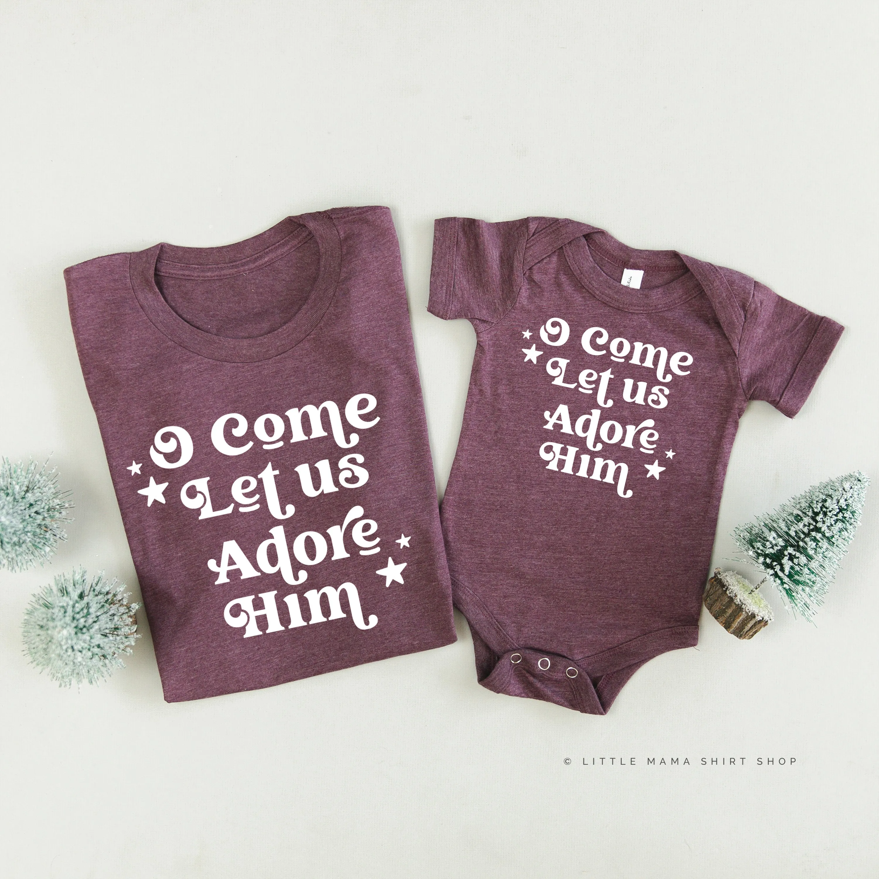 O Come Let Us Adore Him - Set of 2 Unisex Tees