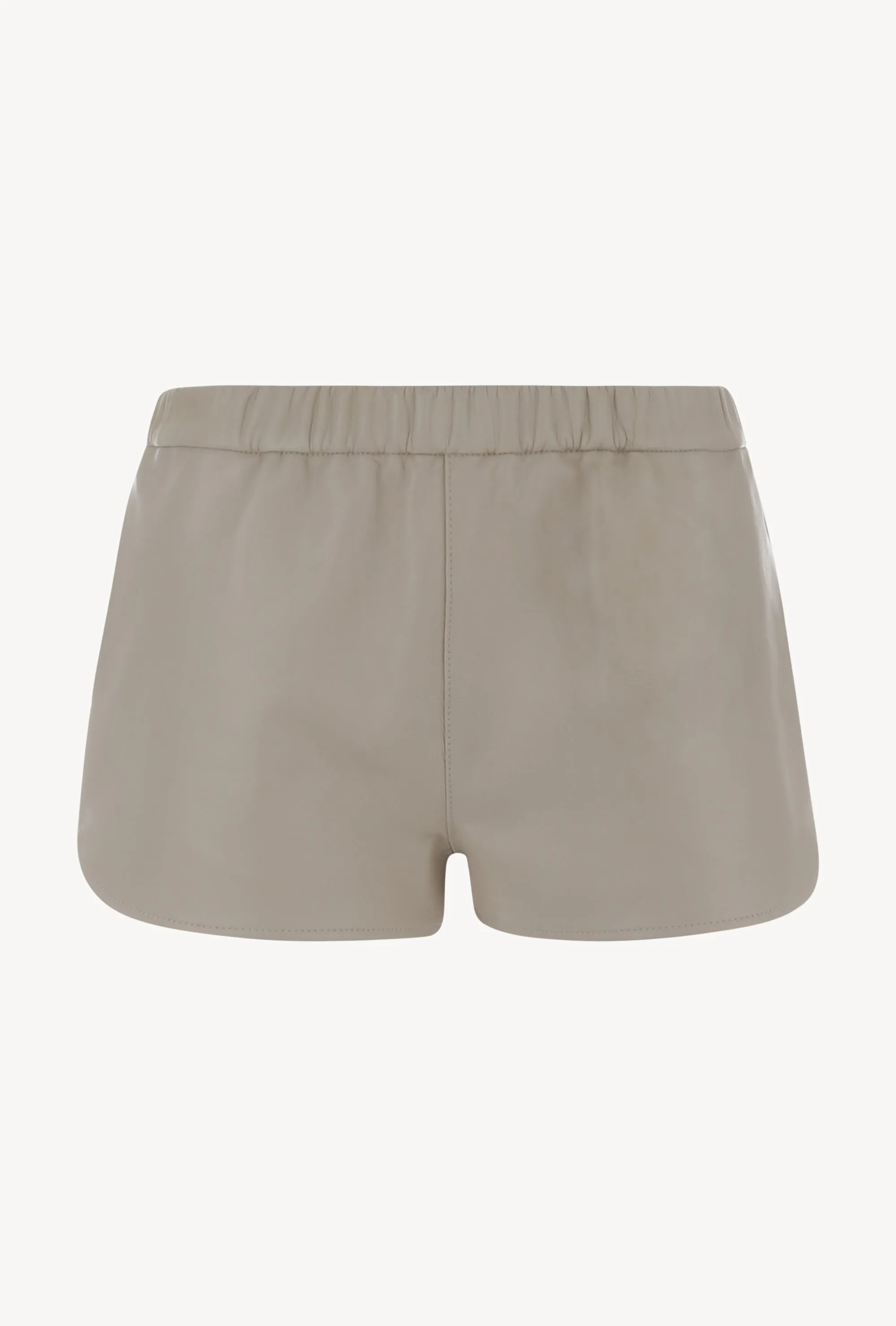 Off White Leather Slip On Shorts