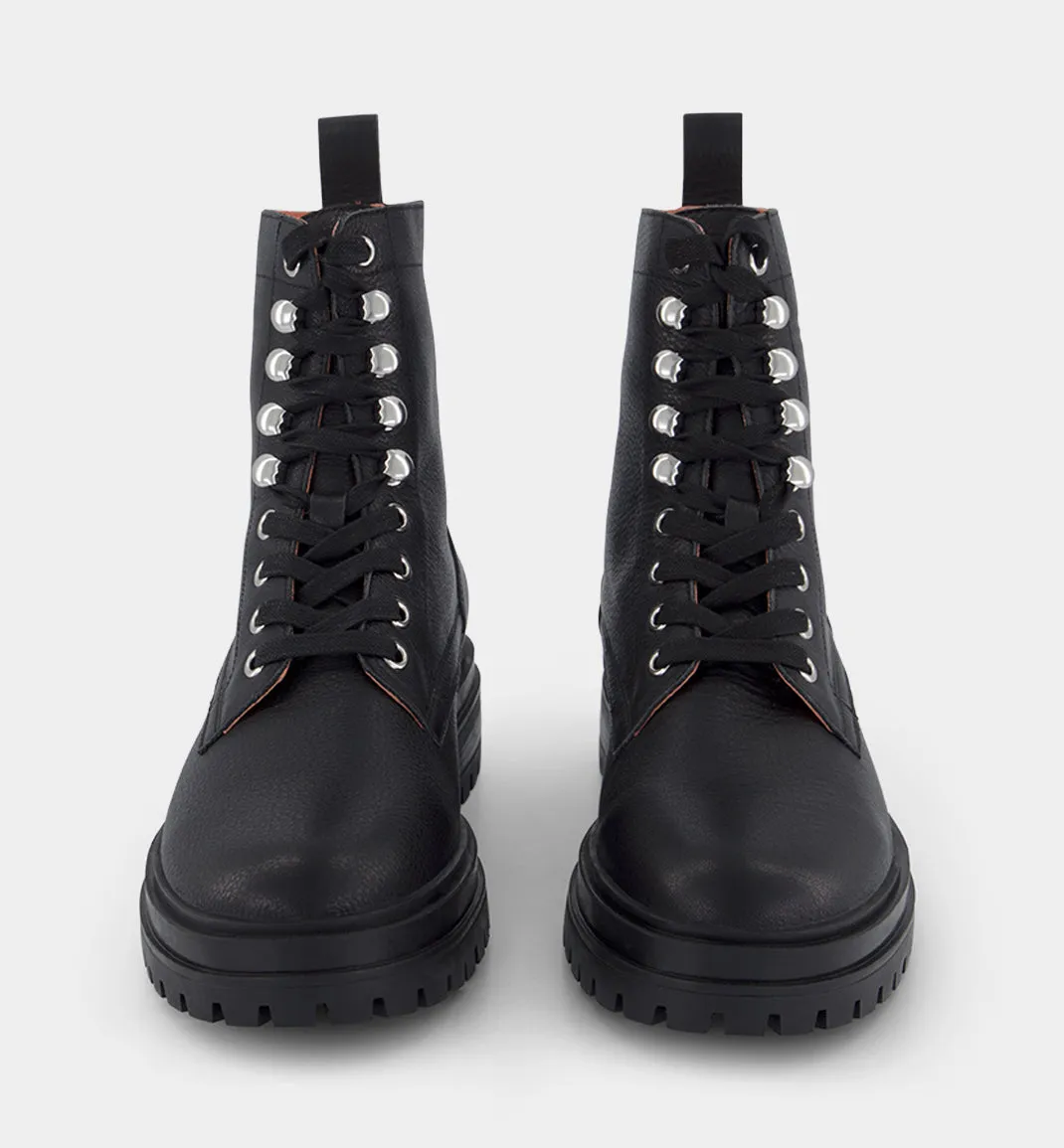 Peace Leather Lace Up Boot | Black