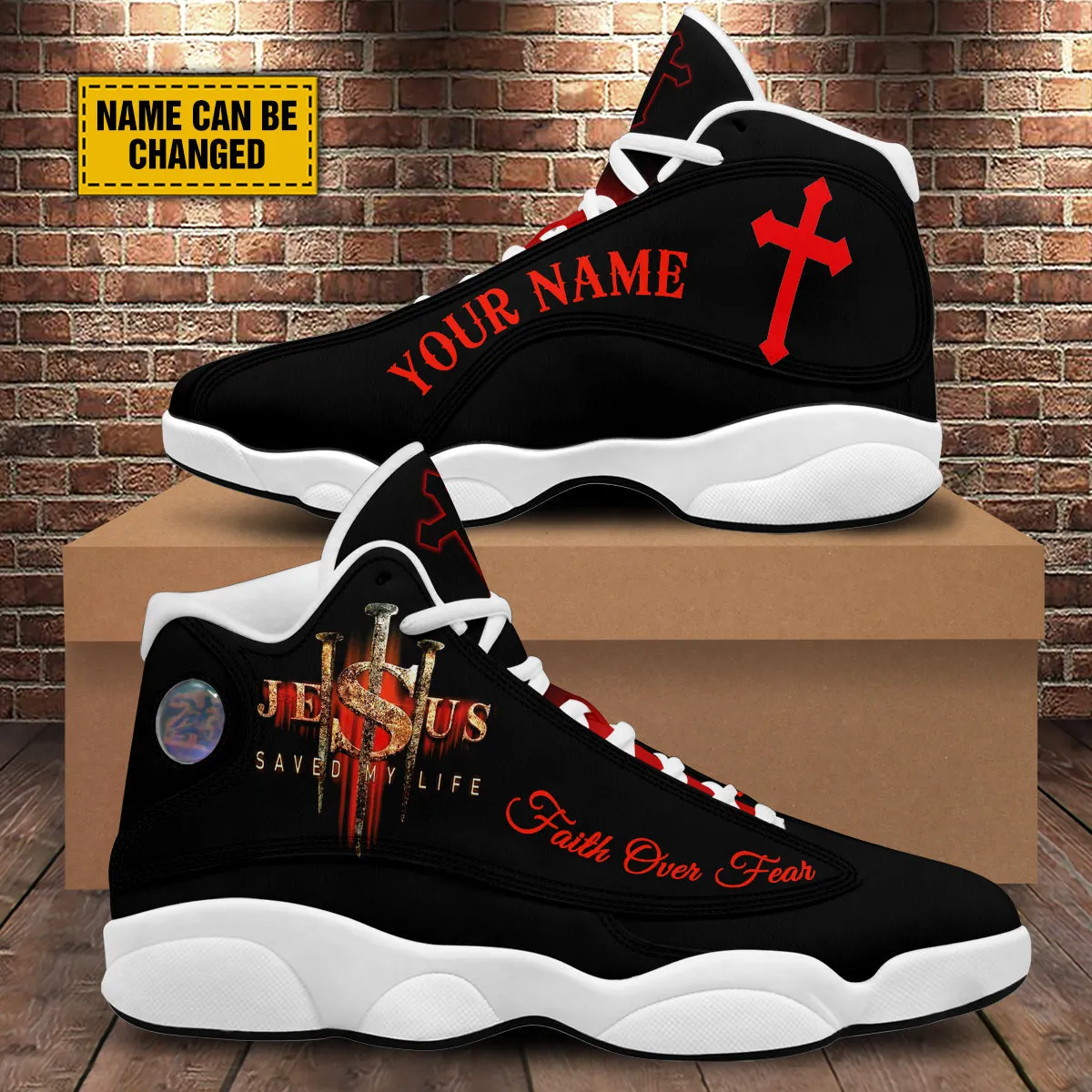 Personalized Jesus Saved My Life Faith J13 Shoes - Jesus Shoes