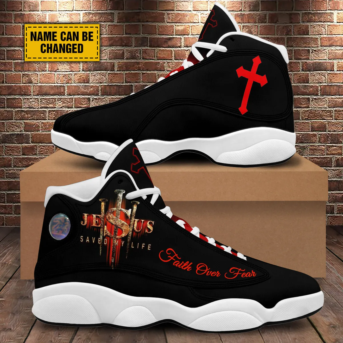 Personalized Jesus Saved My Life Faith J13 Shoes - Jesus Shoes