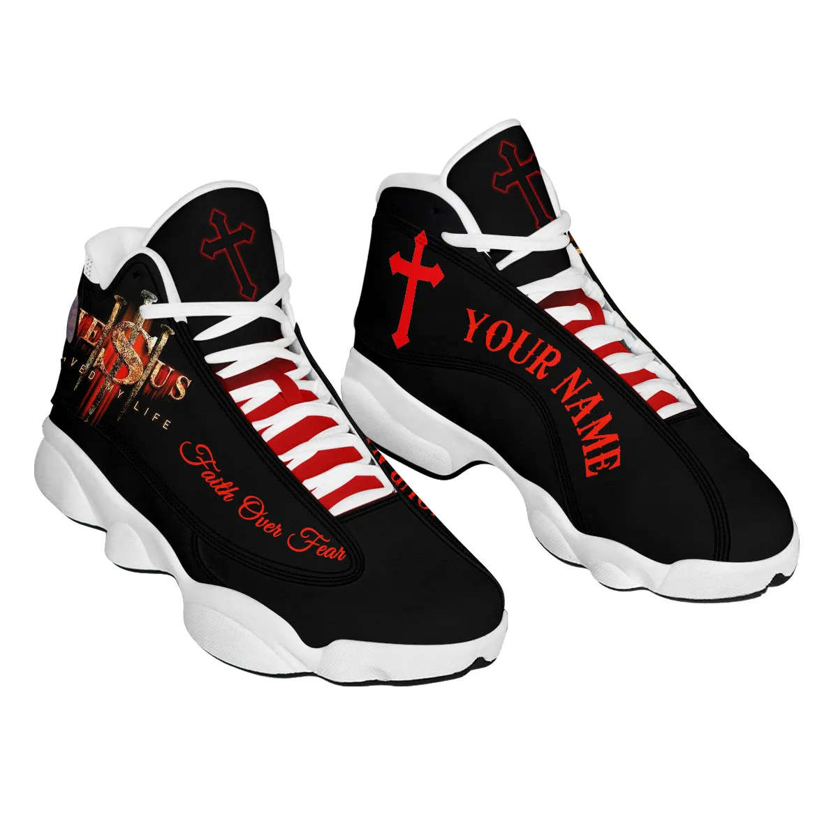 Personalized Jesus Saved My Life Faith J13 Shoes - Jesus Shoes