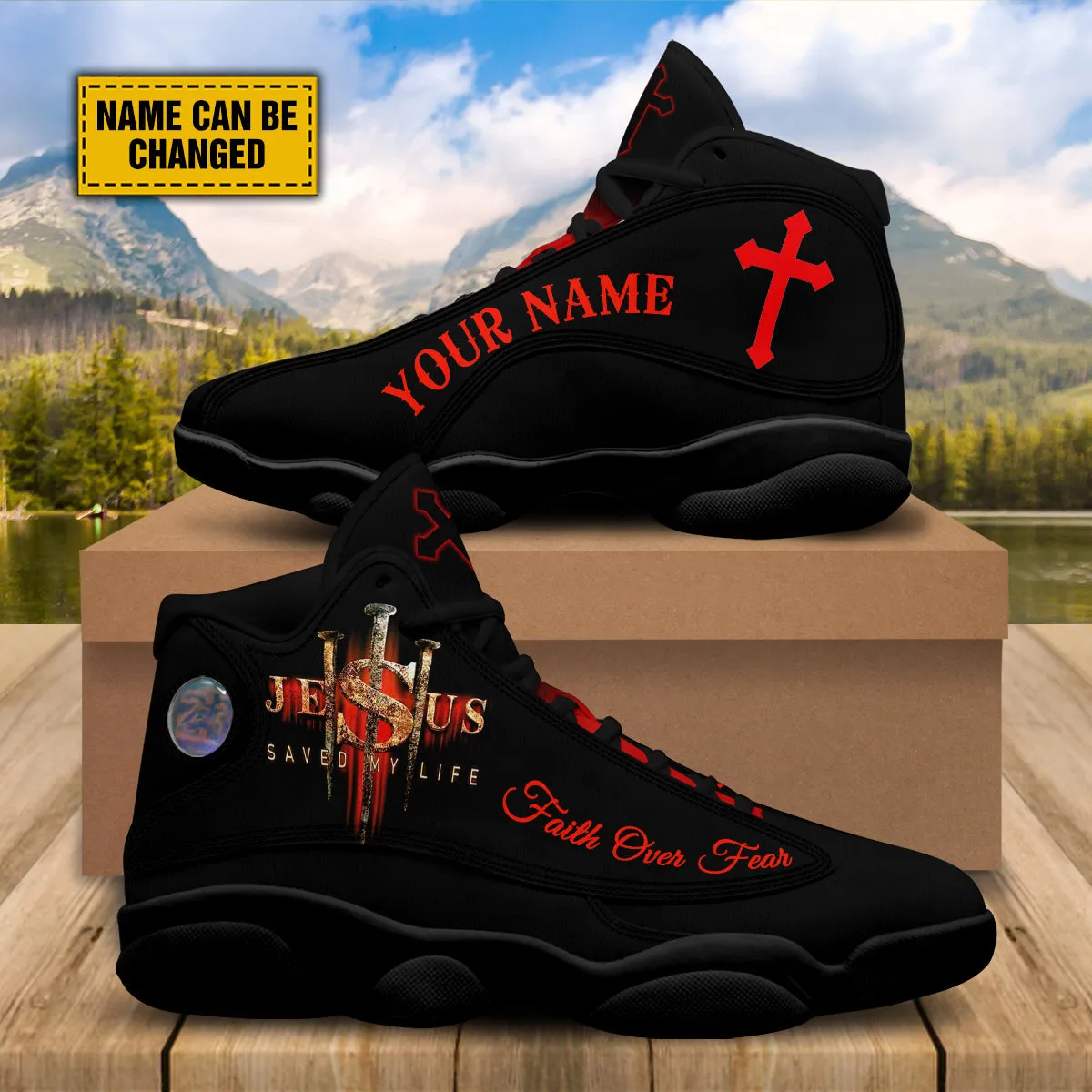 Personalized Jesus Saved My Life Faith J13 Shoes - Jesus Shoes