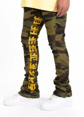 Pheelings “Against All Odds” Camo Flare Stacked Jeans