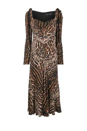 Proenza Schouler Leopard Print Cinched Dress - Brown Multi