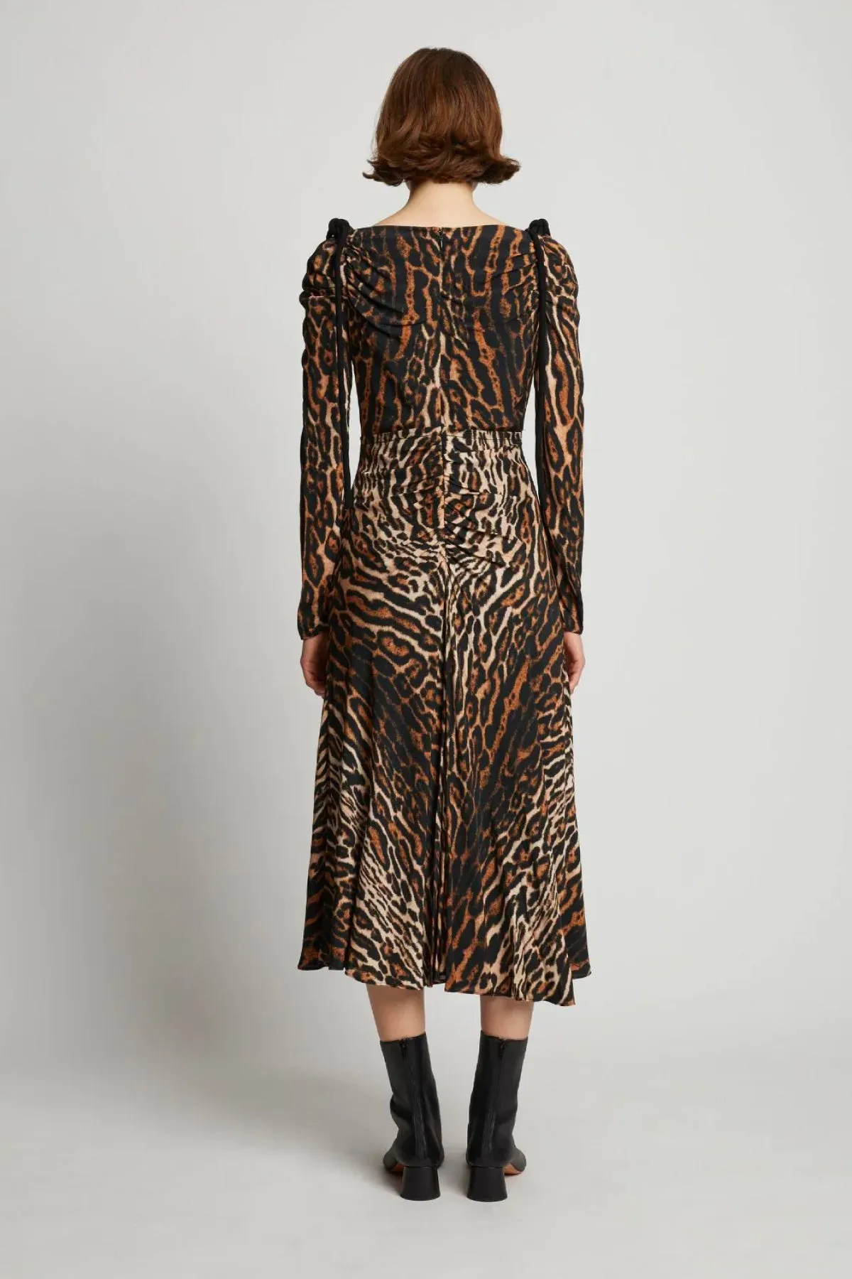 Proenza Schouler Leopard Print Cinched Dress - Brown Multi