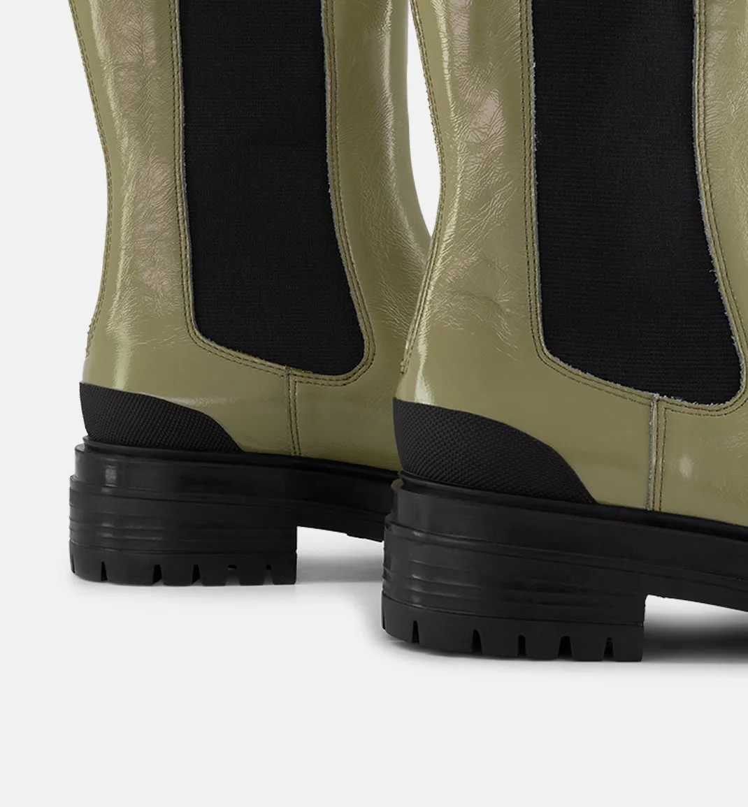 Saint Joan Leather Tall Boot | Sage Crush