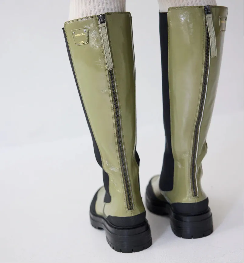 Saint Joan Leather Tall Boot | Sage Crush