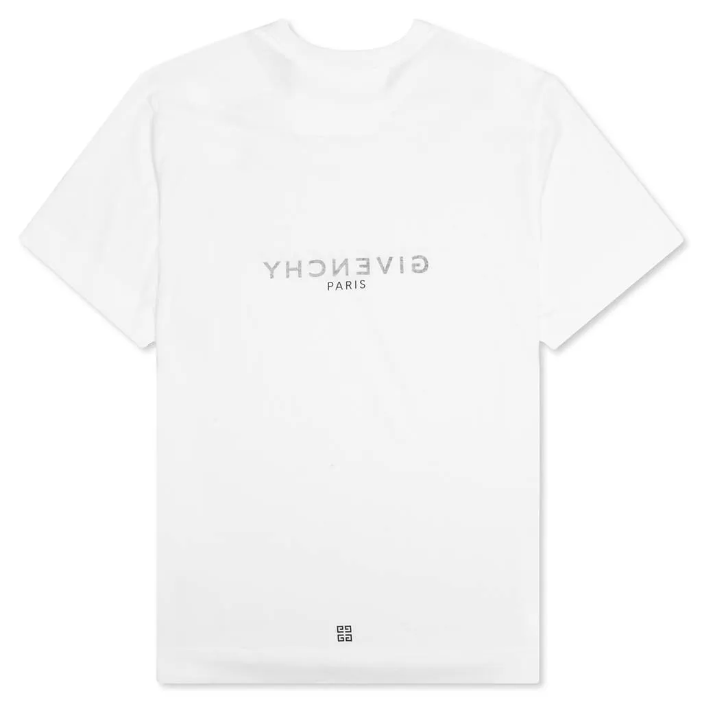 Slim Fit Reverse Print T-Shirt - White