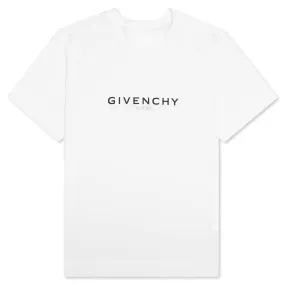 Slim Fit Reverse Print T-Shirt - White