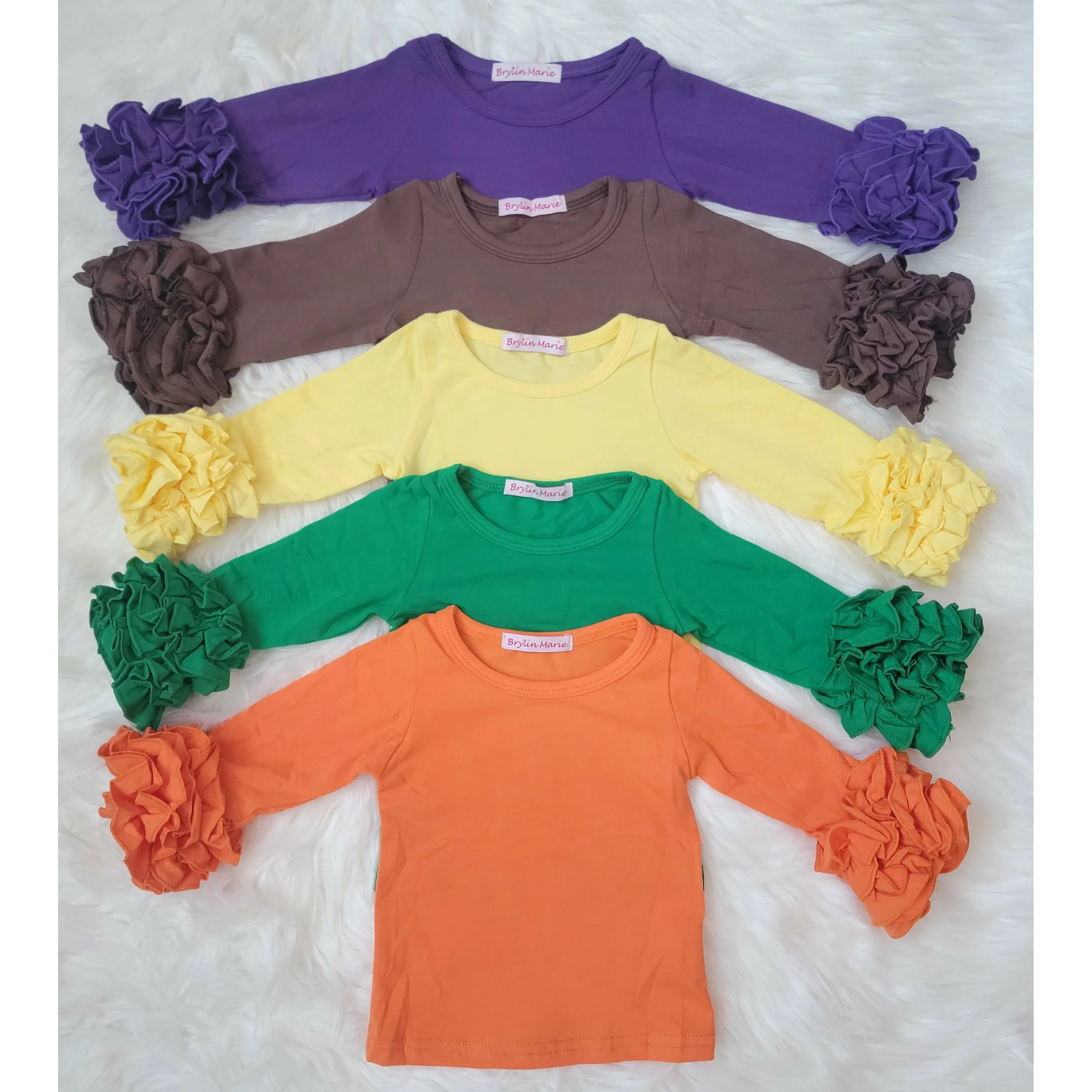 Solid Icing Ruffle Shirts