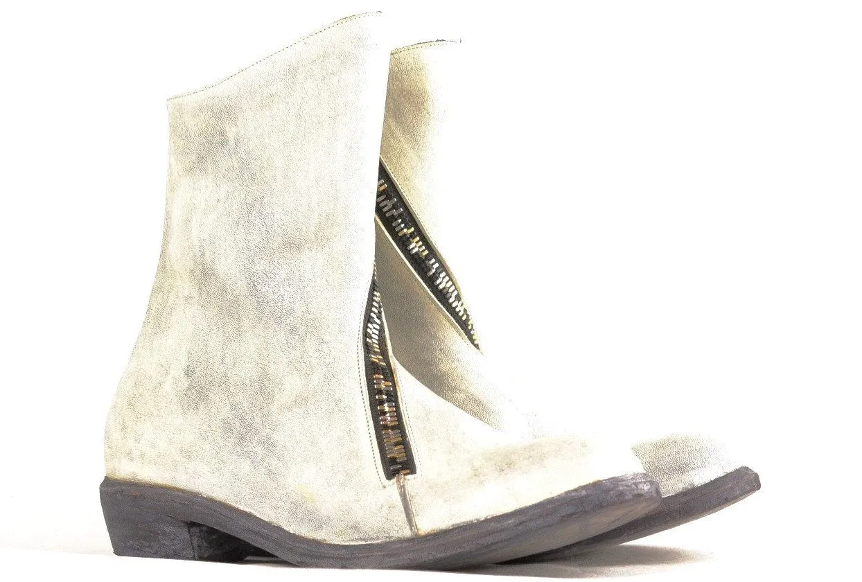 Spiral Zip Boot  |  Dirty white