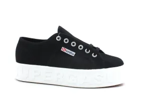 SUPERGA 2790 3D Lettering Sneaker Platform Donna Black S71183W