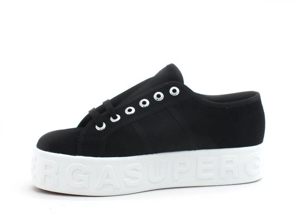 SUPERGA 2790 3D Lettering Sneaker Platform Donna Black S71183W