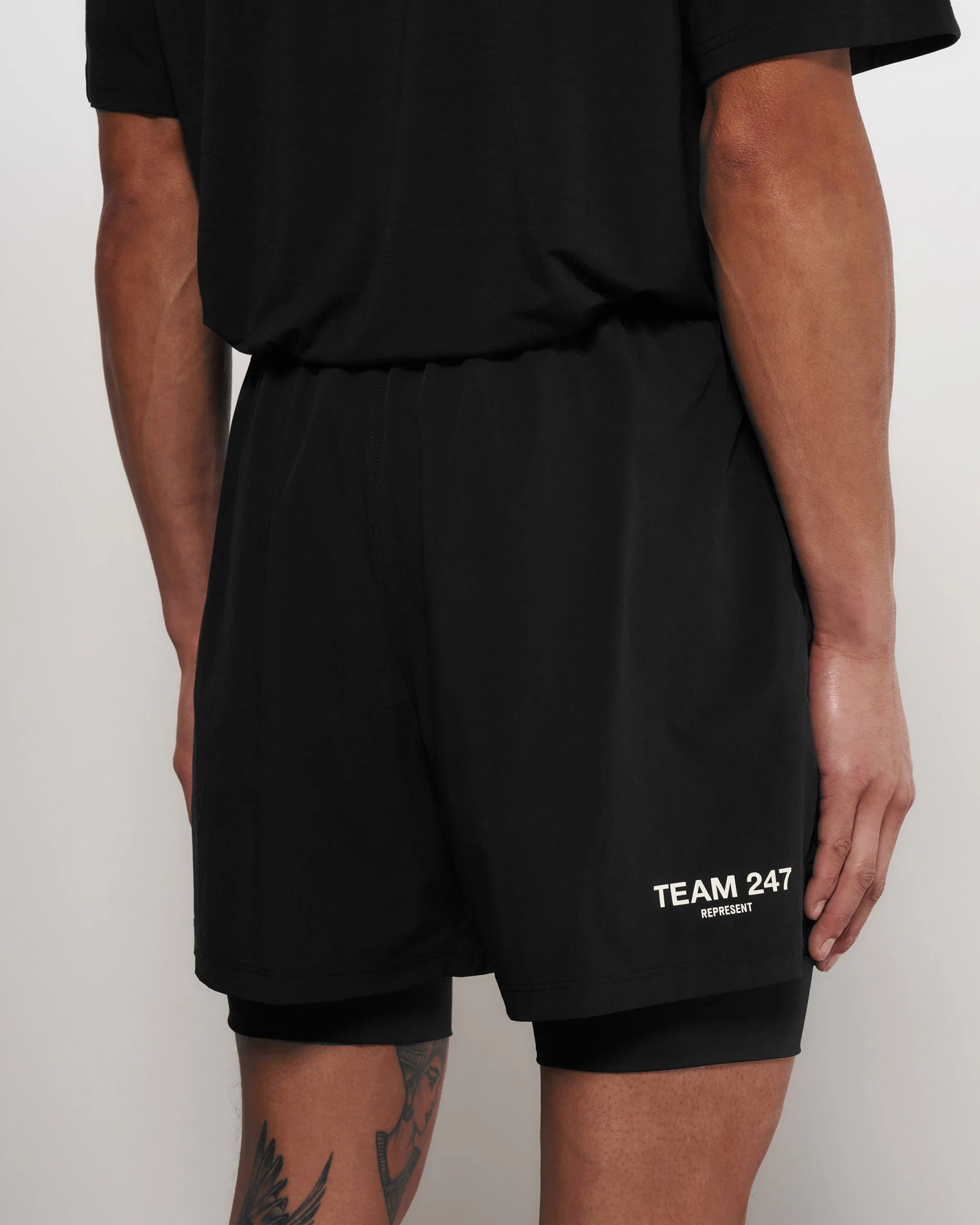 Team 247 2-In-1 Shorts - Black 