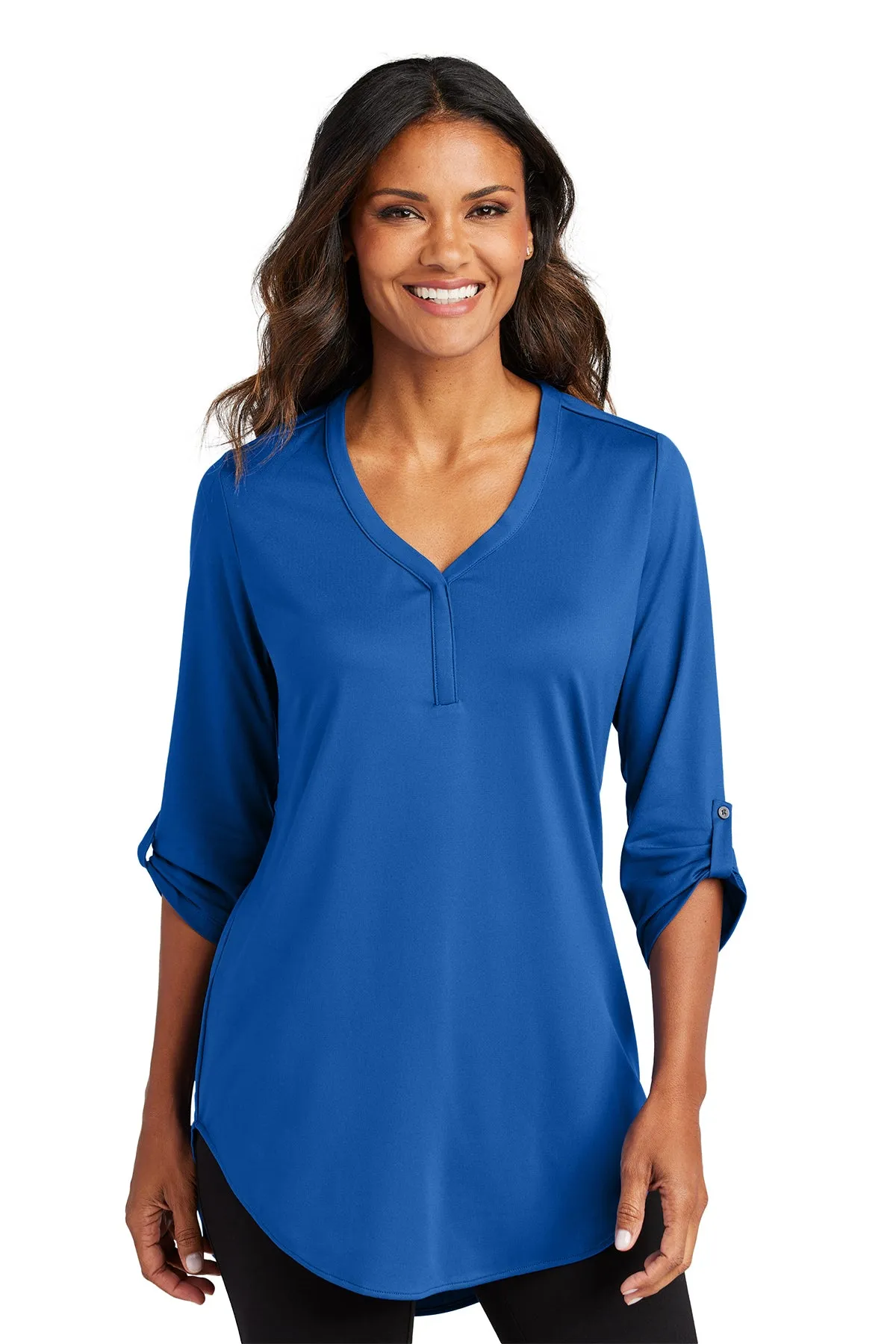 Thea City Stretch 3/4 Sleeve Tunic - True Blue (Ships in 1-2 Weeks)