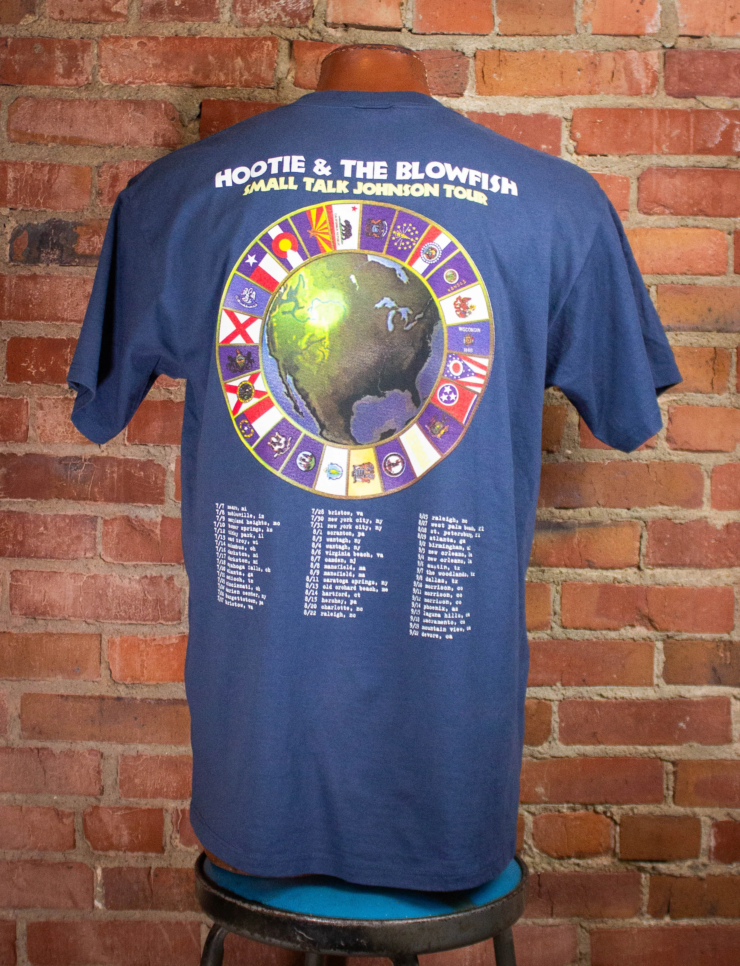 Vintage Hootie & The Blowfish Small Talk Johnson Concert T Shirt 1996 Blue XL