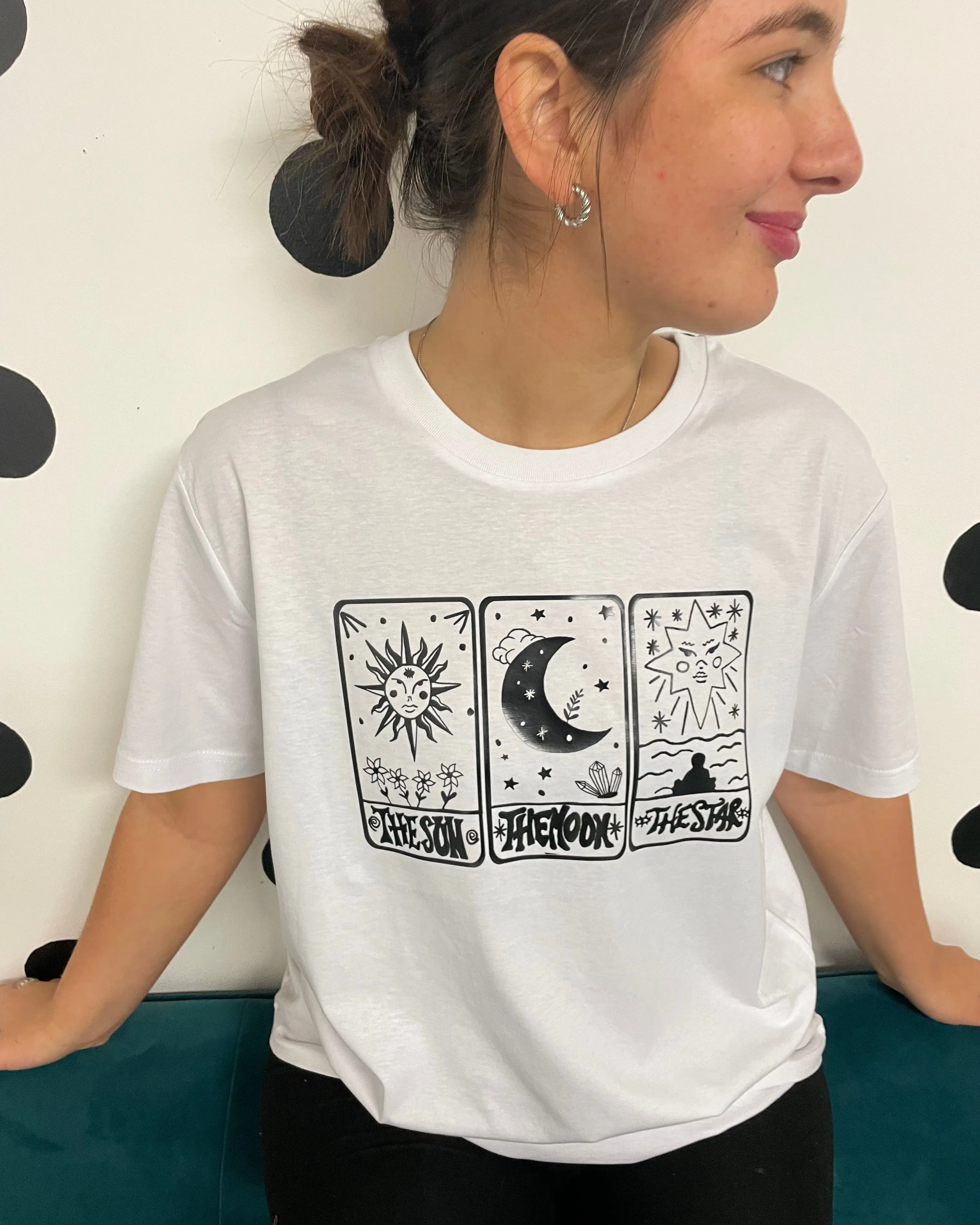 White Tarot T-shirt: Sun, Moon, Star