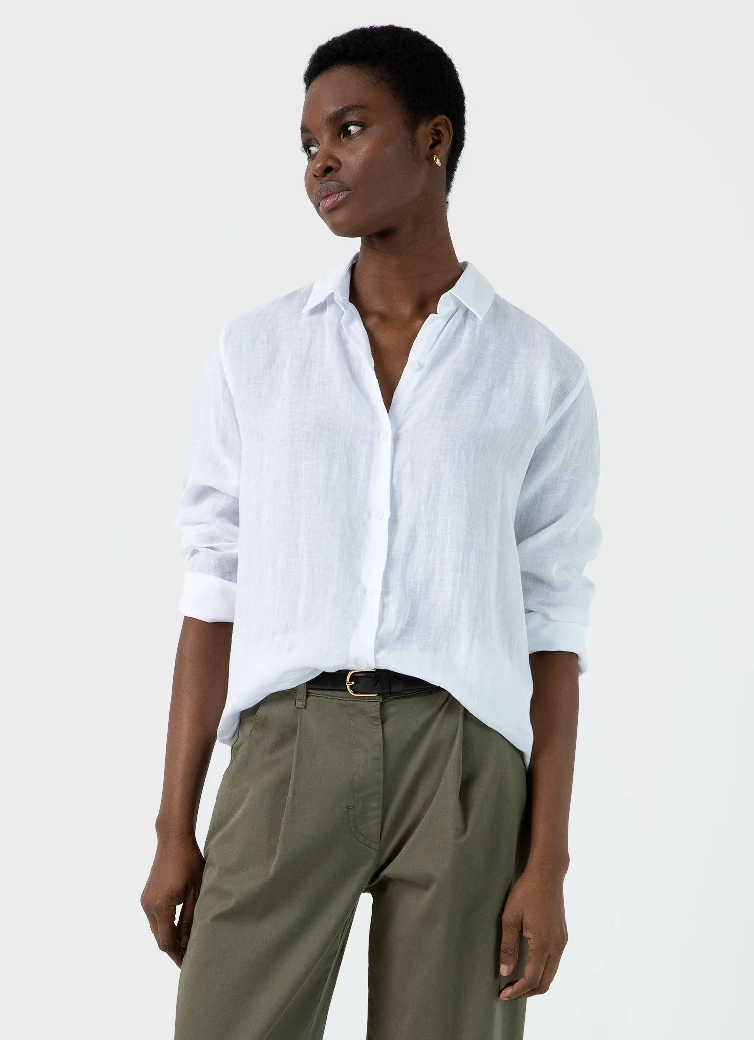 Women's Linen Shirt in White